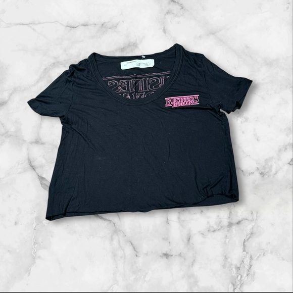 Off-white Business Women Scoop Tee Shirt Size Small Retail $285 Black And Fusia - Picture 6 of 6
